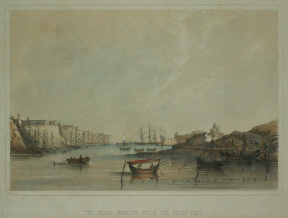 Lithograph - The Grand Harbour from the Upper Part